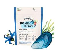 BugBell Spuntino per cani senza cereali per ossa e articolazioni, 60 g, per artrosi, lussazione rotula, con conchiglia verde e spirulina, corteccia di salice e artiglio del diavolo