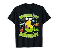 Bugging Out On My 6th Birthday Bug Insetti 6 Anni Maglietta