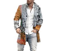 BUGGOF Cappotto Uomo Autunno Inverno Vestibilità Slim Casual Giacca Uomo Collare In Piedi Moda Urbano Temperamento Manica Lunga Giacca Uomo Vacanza Media Lunghezza Fredda Giacca Uomo DY-15 XL