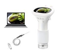 Buggy Lens Microscope, Portable Microscope Mini Handheld Pocket, 1000X Magnification, Built in 8LEDs, USB Connectivity, Educational Science Tool for Kids & Adults (White)
