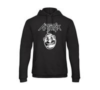 Bughyprint Felpa con Cappuccio Uomo Rock Band Bundle Anthrax Not Man Thrash Metal Speed Metal Logo Log, M