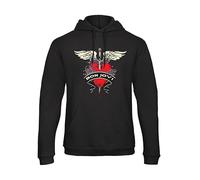 Bughyprint Felpa con Cappuccio Uomo Rock Band Bundle Bon Jovi Logo Log, M