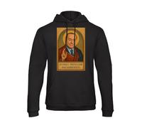 Bughyprint Felpa con Cappuccio Uomo SILVIO BERLUSCONI Ovunque PROTEGGIMI dai COMUNISTI, XL