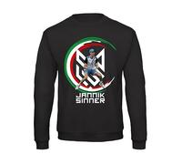 Bughyprint Felpa Girocollo Unisex JANNIK Sinner Logo Log Italy Italia Tennis Orgoglio Italiano, L
