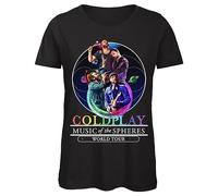 Bughyprint Tshirt Maglia Maglietta Cotone Donna Casual Girocollo Coldplay Music of The Spheres Tour Roma Stadio Olimpico 2024 Edizione Limitata, S