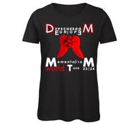 Bughyprint Tshirt Maglia Maglietta Cotone Donna Casual Girocollo Depeche Mode DM World Tour Italy Italia Maglietta CELEBRATIVA Red, L