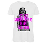 Bughyprint Tshirt Maglia Maglietta Cotone Donna Casual Girocollo Mare Fuori Fiction CE Sta O Mar for Bianca IO SO Rosa Ricci, XS