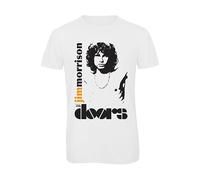 Bughyprint Tshirt Maglia Maglietta Uomo Rock Band Bundle The Doors Jim Morrison Bianca 1, XXL