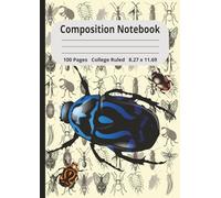 Bugs Composition A4 Notebook: College Ruled | 8.27 x 11.69 inchs | 100 pages | for Writing, Journaling, School, College, Work and Home | Insect Journal Gift