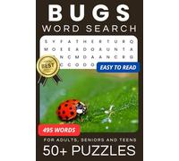 Bugs Word Search Puzzle Book: Word Searches with Easy to Read Print about Insects, Beetles, Butterflies, and More | 6x9 inches, 113 pages | 55 Puzzles ... Great Gift for Nature Lovers and Relaxation