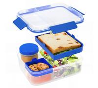 Bugucat Porta Pranzo 1600ml, Lunch Box con 6 Scomparti, Portapranzo Prova di Perdite per Bambini e Adulti, Schiscetta Pranzo Adatto a Microonde e Lavastov, Bento Box per Picnic di Lavoro Scolastico