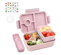 Bugucat Portapranzo 1300ML 3 PCS, Lunch Box Perdite Bambini e Adulti Bento Box con 5+2 Scomparti e Posate, Porta Pranzo Lunch Box Microonde Sicurora, Ragazzo Ragazza e Adulti per Picnic,Rosa