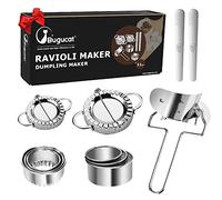 Bugucat Stampo per Ravioli,Set di 11 Dumpling Maker in Acciaio Inossidabile, Stampo per Gnocchi Dough Press Pierogi e Pasta Tagliapasta Forme,DIY Pastamaker Stampo Pasticceria Utensili