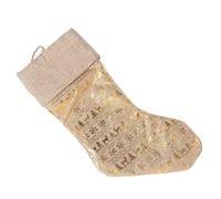BUGUUYO 1 Pz Calza di Natale Borsa Calzino Pendente Festa Porta Caramelle Decorazione Lino Oro
