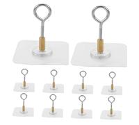 BUGUUYO 10 Pezzi Ganci Adesivi per Soffitto Acciaio Inossidabile Ganci Occhio Resistenti Piante Piccole Lanterna Vento Uso Ed