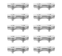 BUGUUYO 10 Pezzi Morsetti per Cavi Metallici Duplex M5 in Acciaio Inox Antiruggine Doppio Bullone, Morsetto per Funi Metalliche per Sollevamento e Fissaggio Sicuro in Esterni