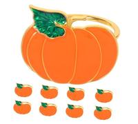 BUGUUYO 10 pezzi Portatovagliolo Zucca con Foglie Verdi Decorazioni Tavola Halloween e Ringraziamento Serviette Riutilizzabili per Feste e Matrimoni