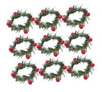 BUGUUYO 15 Pezzi Portatovaglioli Natalizi con Bacche Rosse e Artificiali Fermatovaglioli Decorativi in Stile Country per Decorazioni Tavola Natale Matrimoni e Feste