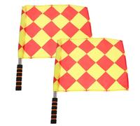 BUGUUYO 2 Pezzi Bandiere Arbitro Calcio con Manico Antiscivolo in Metallo e Schiuma Resistenti e Colorate per Gare e Manifestazioni Sportive