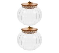 BUGUUYO 2 Pezzi Barattolo sigillato a Forma di Zucca Barattolo di archiviazione Trasparente per Snack barattoli di conservazione degli Alimenti in Vetro Transparent