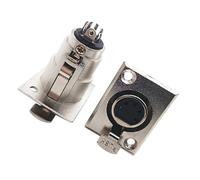 BUGUUYO 2 Pezzi Connettore Xlr Femmina a Pannello 5 Pin | Separazione della Massa, Installazione Semplice, Affidabilità Elevata, per Elettronica Audio e Presa Altoparlante