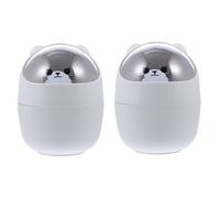 BUGUUYO 2 Pezzi mini cestino coperto pattumiera da cucina compost piccola scrivania pattumiera per camera da letto con coperchio piccolo bidone della spazzatura con coperchio p.s Grigio