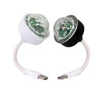 BUGUUYO 2 pezzi Mini Luce Discoteca USB per Auto e Casa LED Rotante Cambia Colori Attivata da Suono Piccola Palla Disco per Feste Club e Bar Design Compatto e Facile da Usare