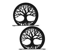 BUGUUYO 2 Pezzi Portatovaglioli in Ferro Battuto Nero Forma di Albero della Vita Dispenser da Tavolo Stabile e Indipendente Supporto Metallico Decorativo per Sala da Pranzo Rustica