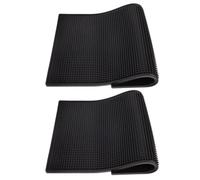 BUGUUYO 2 Pezzi Tappetino in Silicone Antiscivolo Nero per Bicchieri da Bar | Uso Multifunzione, e Antiruggine, Stile Semplice ed Elegante, Accessorio per Banco Caffè e Cocktail