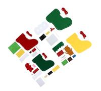 BUGUUYO 2 Set Calzini Natalizi Sacchetti di Ordito Adesivi per Borse Natalizie Sacchetti di Carta Natalizi Giocattoli Kit Artigianali Sacchetti di Iuta Natalizi Natale Stoffa 4 Pezzi * 2