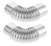 BUGUUYO 2pezzi Tubi Gomito per Stufa in Acciaio Inossidabile Raccordi per Scaldabagno Gas Prolunga per Condotto Fumi per Uso Interno in Cucina