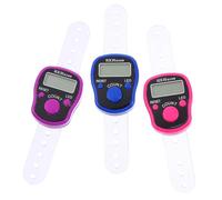 BUGUUYO 3 Pezzi Contatore Digitale Tally da Dito con LED Luminoso Manuale Portatile Resettable per Corsa Maglieria e Statistiche Design Indossabile e Facile da Usare Colore