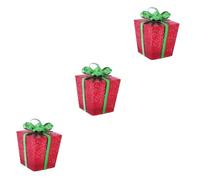 BUGUUYO 3 Pz Scatola a LED di Natale luci Natale LED luci LED Natalizi Decorazione orpello scatoline Decorazioni casa scatole Luminose in Ferro bomboniere Natalizie