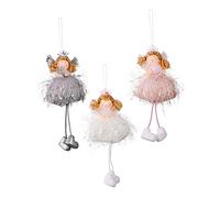 BUGUUYO 3 Set Bambola Ragazza Angelo Decorazioni Ufficio Angeli Natalizi Dolci Natalizi Natale Luci Ornamenti Fiori Artificiali Adorabili Ciondoli Ornamento di Natale Tessuto 3 Pezzi * 3