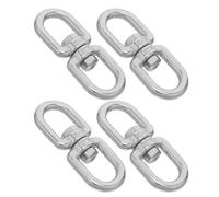 BUGUUYO 4 Pezzi Ganci Girevoli Doppio Occhio in Acciaio Inox per Amache e Sedie Sospese con Rotazione Groviglio da Compatto e Resistente per Altalene da Portico e Uso Esterno