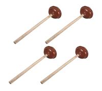 BUGUUYO 4 Pezzi Kit Sturalavandini con Manico in Legno Stantuffo in Gomma per WC e Scarichi Intasati Dispositivo Disotturante Potente per Tubature di Bagno e Cucina