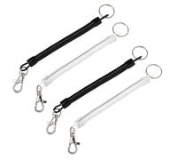 BUGUUYO 4 pezzi Portachiavi Molla Retrattile Cordino Elastico Anti-smarrimento con Ganci Facili da Attaccare e Staccare Flessibile e Resistente per Chiavi e Cellulari