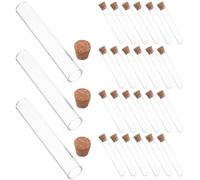 BUGUUYO 40 Provette di Vetro Trasparente con Tappo in Sughero Contenitori a Fondo Piatto per Liquidi Fiale Ricaricabili per Esperimenti Scientifici Bomboniere e Aromaterapia