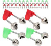 BUGUUYO 50 pezzi Campanelli Allarme Professionali per Canna da Pesca in Acciaio Inossidabile Indicatori Sonori Doppi per Segnalazione Morso Portatili e Leggeri Accessori per Pescatori e