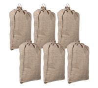BUGUUYO 6 Pezzi Sacchetto Coulisse in Juta 20cm X 30cm per Alimenti | Riutilizzabile e Traspirante, Colore Beige, per Grano e Mangime, Uso Quotidiano Ordinato
