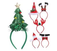 BUGUUYO 6pezzi Cerchietto Natalizio Per Adulti Cerchietti Natalizi Per Donna Copricapo Orecchie Di Cervo e Corna Decorazioni Natalizie Accessori Per Capelli Per Feste Di Natale