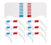 BUGUUYO 80 pezzi di occhiali 3D per film a casa: occhiali anaglifi usa e getta rossi e in cartone con montatura bianca per guardare video 3D, DVD e contenuti online