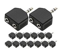 BUGUUYO Adattatore splitter audio da 3,5 mm da 15 pezzi: jack stereo maschio a doppia femmina per cuffie e altoparlanti - Splitter a Y per la condivisione dell'audio su telefoni, laptop e lettori