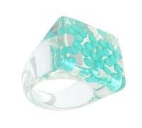 BUGUUYO Anello Creativo in Resina Blu, Anello Largo da Donna Fashion