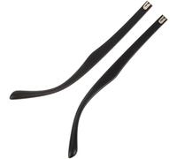 BUGUUYO Aste per Occhiali in Silicone e Titanio 6,5 Mm Nero - Set da 1 Paio di Gambe di Ricambio Doppio Dente - Accessori di Riparazione per Occhiali da Sole e Montature, Leggere