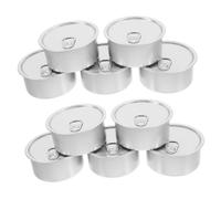 BUGUUYO Barattoli di Vuoti da 180ml 10 Pezzi in Alluminio | Argento, Chiusura Ermetica con Coperchio Apribile, per Caffè e Alimenti, Viaggio e Outdoor