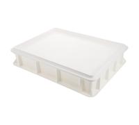 BUGUUYO Bianco Contenitore con Coperchio Pizza per Impasto in Plastica | Cucine Domestiche e Professionali, Design Liscio, Salvaspazio, Facile da Pulire, Conserva L'umidità