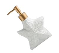 BUGUUYO Bottiglia Distributore Sapone Ceramica Bianca Con Pompa Forma Di Stella Elegante e Sigillata Per Bagno e Lozioni Capacità Ampia Materiale Premium Per Uso Quotidiano