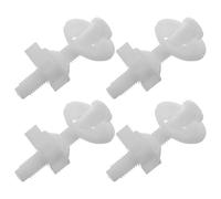 BUGUUYO Bulloni di Ricambio per Cerniere Sedile Wc in Plastica Bianca, Set da 4 Pezzi Rondelle 3.2, Accessori per Fissaggio Copriwater Facili da Installare per Bagno