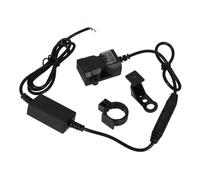 BUGUUYO Caricabatterie Doppio USB per Moto Montaggio Manubrio, Ricarica Veloce e Sicura in Plastica Nera per Cellulare su Motociclette